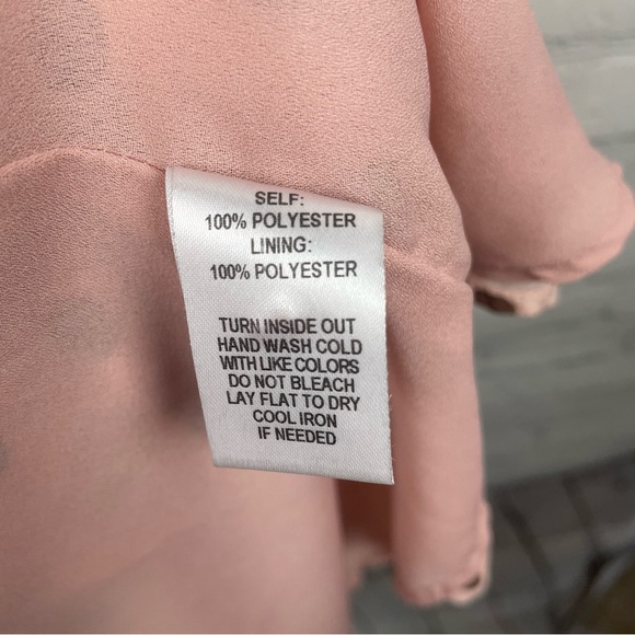 LULUS Love You Tier-ly Tiered Midi Blush Pink Brown Polka Dot Midi Dress size S - Picture 8 of 8